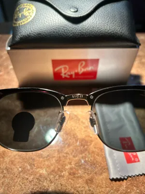 Ray-Ban Clubmaster Black Gold Sunglasses Classic Polarized RB3016 With Case thumbnail 6
