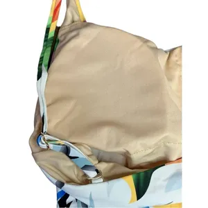 Palms Away Floral One Piece‎ Swimsuit Womens XS Yellow Tropical Tie Front NEW thumbnail 6