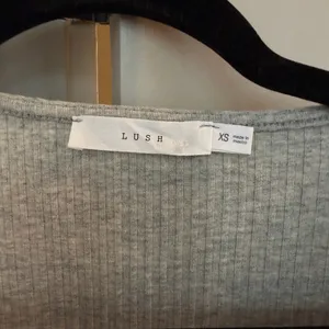 Lush Clothing Button Up Ribbed Long Sleeve Top in Grey thumbnail 3