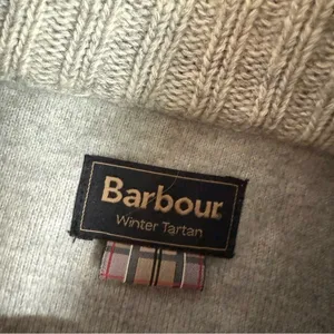 Barbour Women's Size M Millfire Knit Sweater Jacket Gray Tartan Preppy Old Money thumbnail 2