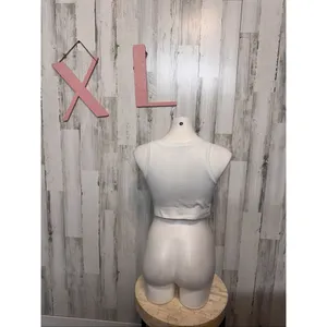 Pro-Fit Seamless Ribbed Cropped Tank Top White Women’s XL thumbnail 5