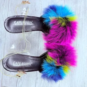 Dolls kill cape Robbin night of my life fluffy clear platform heels size 8 thumbnail 13