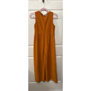 ASOS Minimal Jumpsuit with Ruching Detail and Keyhole Back in Mustard, 2 thumbnail 4