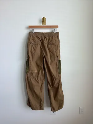 Anthropologie Cargo Parachute Pants Brown Green Baggy Utility Size 28 thumbnail 8