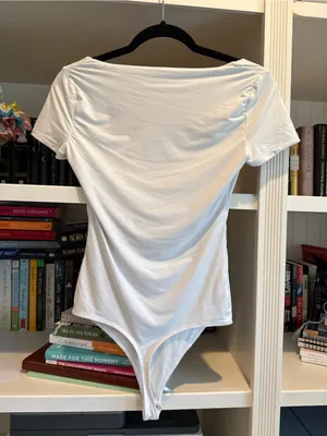 Abercrombie & Fitch White Square Neck Short Sleeve Bodysuit thumbnail 8
