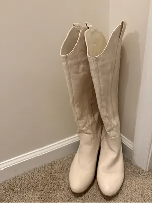 Arula Cream Knee High Wide Calf & Width Sierra Western Heeled Boots - size 8W thumbnail 2
