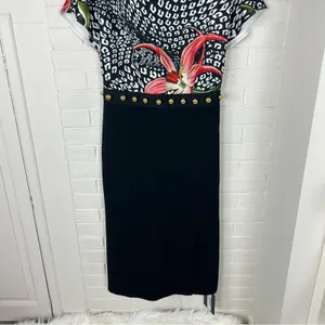NWT Cavalli Class by Roberto Cavalli Printed Embellished Dress Size US 6 thumbnail 4