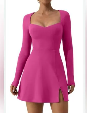 Fit & Comfort Fuchsia Long Sleeve strech Dress thumbnail 1