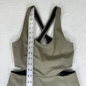 Free‎ People Movement Side-to-Side Catsuit XS Olive Green Cutout Jumpsuit thumbnail 7