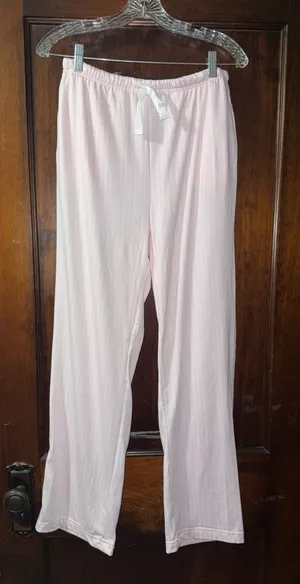 Pink and white striped pj pants thumbnail 1