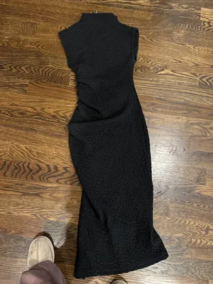 Anthropologie Maya Black Cap-Sleeve Maxi Dress with Side Slit thumbnail 5