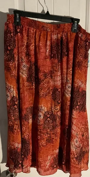 Sag Harbor MISSY DESERT HEAT SKIRT SZ L COLOR SPICE TILED ETHNIC thumbnail 1