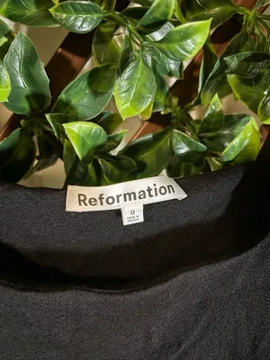 Reformation Black midi Dress Size 0 thumbnail 9