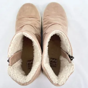Billabong Sweet Spot Dune Tan Vegan Suede Sherpa Lined Zip Ankle Booties Size 6 thumbnail 10