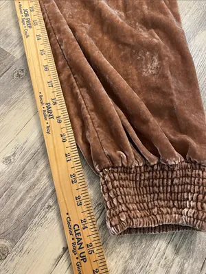 Anthropologie Gloria Velvet Jogger Taupe Size SMALL thumbnail 5