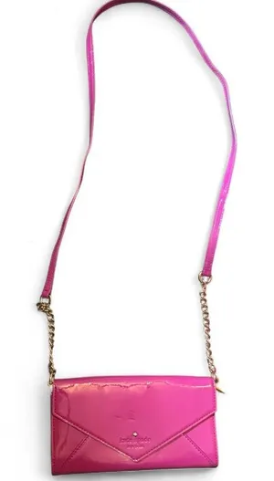 Kate Spade New York Pink Patent Leather Envelope Crossbody Clutch Chain Strap thumbnail 1