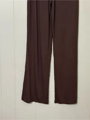Nuuds Women’s Coffee Brown Lounge Pajama Pants Wide Leg Size XS thumbnail 9