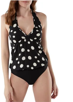 Intimissimi Satin Dots Viscose Halter Bodysuit Size Small thumbnail 1