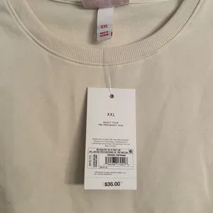 Isabel Maternity by Ingrid & Isabel Cropped Crewneck Sweatshirt - Cream xxl nwt thumbnail 3