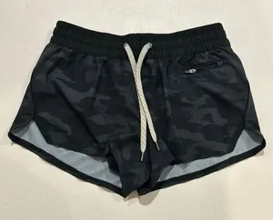 Vuori Camo Athletic Running Shorts Black Gray Drawstring Size Small Performance thumbnail 1