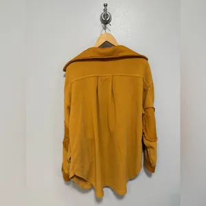 Zenana Mustard Shacket Fleece Button-Up Jacket – Style QJ-4003D4 – Size Medium thumbnail 3