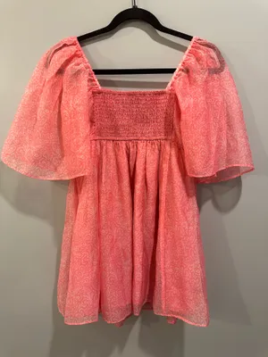 Abercrombie & Fitch Patterned Emerson Angel Sleeve Mini Dress S Tall thumbnail 4