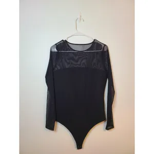 Abercrombie Fitch Bodysuit Wm Large Black Mesh Sheer Whimsi Goth Corpgoth Grunge thumbnail 2