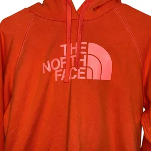 The North Face Hoodie Sweatshirt Womens Large Orange Logo Pullover‎ Athleisure thumbnail 2