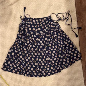 Free People Womens Molly Floral Top XS Navy and Cream thumbnail 5