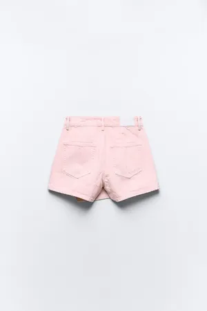 Zara NWT Pink Z1975 WRAP DENIM SKORT. Size Medium thumbnail 5