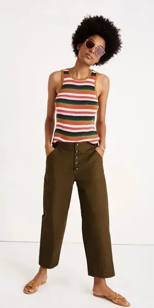 Madewell Greenwich relaxed army fatigue green 33 pants thumbnail 2