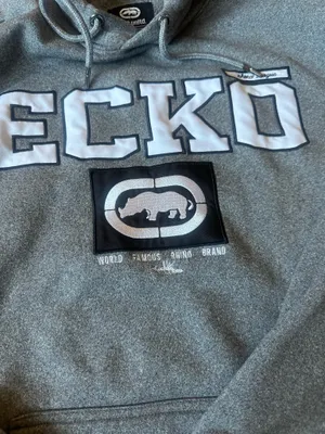 Gray Ecko Hoodie – Y2K Streetwear Oversized Large thumbnail 4