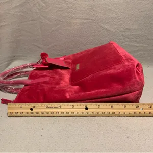Juicy Couture Fuschia Velvet Bow Convertible Tote Bag Backpack Fairycore Y2K thumbnail 8