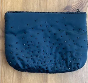 Black beaded clutch purse thumbnail 2