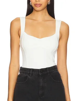Free People Tank Top sweetheart corset somewhere sometime womens Cream (medium) thumbnail 1