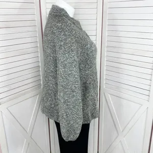 Willi Smith Marled Peplum Wool Blend‎ Cardigan Sweater Grey XL thumbnail 3