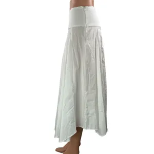 NEW Zara Women's White Pleated Mid Waist Asymmetric A Line Midi Skirt Size S thumbnail 2