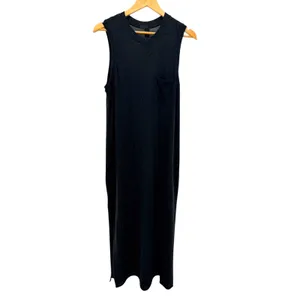ATM Anthony Thomas Melillo Black Speckled‎ Maxi Pocket Jersey Tank Dress Large thumbnail 5