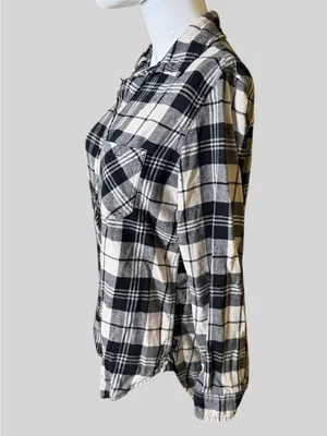 GAP Black and White Plaid Button-Down Shirt thumbnail 7