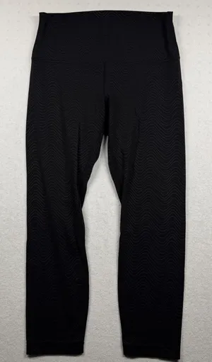 Lululemon Align High-Rise Crop 23” Leggings Women’s Size 8 Aqueous Emboss Black thumbnail 1