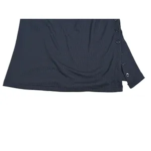 Abercrombie & Fitch Ribbed Strapless Top Slit Size S Black Minimal Y2K Going Out thumbnail 6