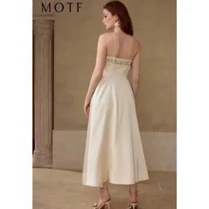 MOTF Naturally Chic Champagne Embroidered Beaded Maxi Dress XS B250414100771 thumbnail 2