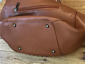 Mellow World Vegan Leather Shoulder Bag Brown Chain Trim PETA Approved thumbnail 8