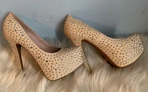 Rhinestone platform heels Tan Size 5.5 thumbnail 1