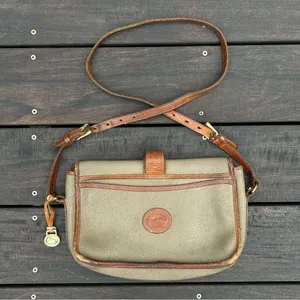 Tan Vintage Pebble Leather Dooney & Bourke Crossbody Purse All Weather Leather thumbnail 4
