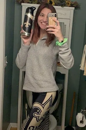 National Football League New Orleans Saints black and gold striped leggings S thumbnail 1