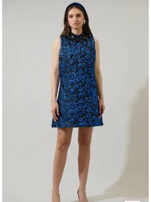 SugarLips Centralia Jaquard Floral Emla Sleeveless Mini Dress Size Large thumbnail 3