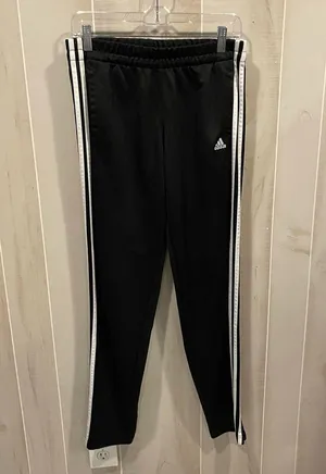 Adidas climalite three stripe side ankle zip tapered leg elastic waist pants thumbnail 1