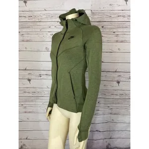 Nike Olive Green Hooded Zip Athletic Thumbholes Sleeves size XS thumbnail 6