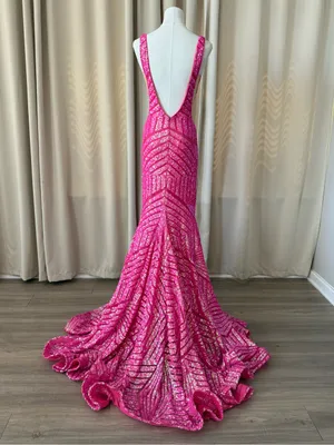 Jovani Mermaid Sequin Pattern Prom Dress thumbnail 4